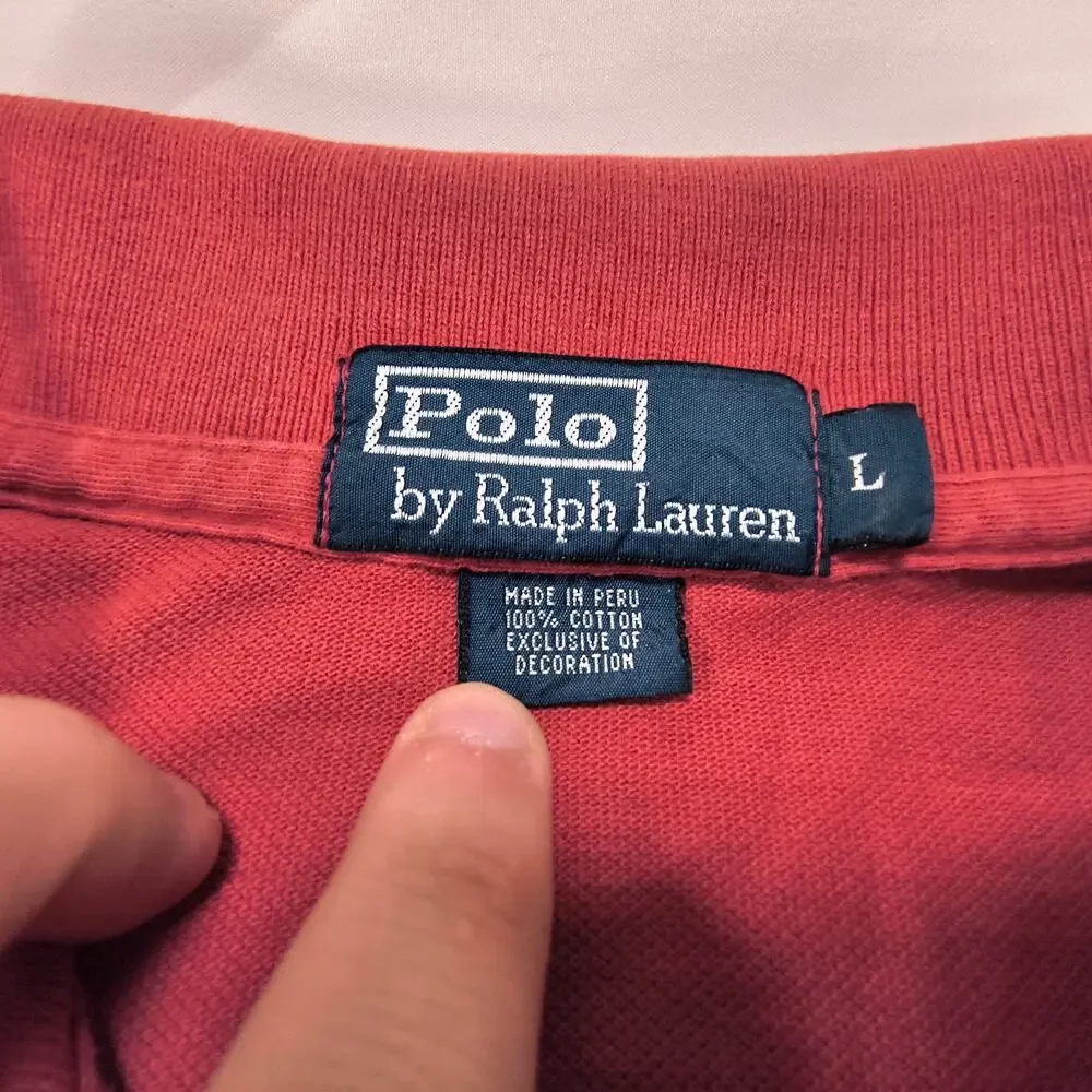 Polo by Ralph Lauren Short Sleeve Collared Polo Shirt Mens Size L Rust Orange